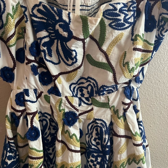 Anthropologie Blue and Green Floral Mini Dress - Picture 4 of 11